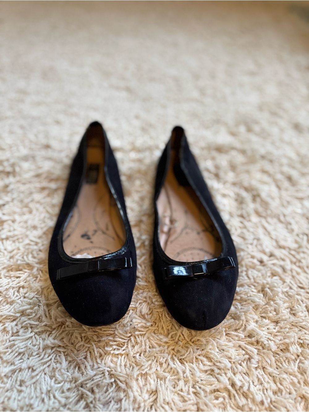 Classic Black Bow Ballet Flats - Women's